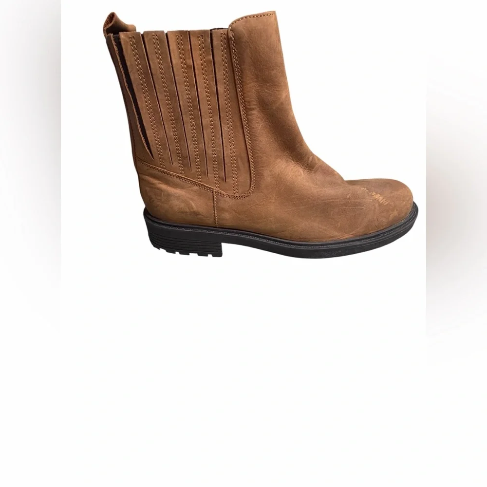 Clarks woman‎ Tan Chelsea Work Boots - Casual Slip-On Ankle Boots